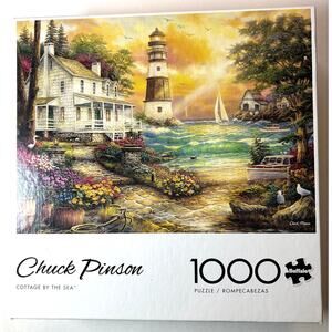 Buffalo 1000pc Jigsaw Puzzle "Cottage By The Sea" - 26.75" x 19.75" Ages 14+ vn